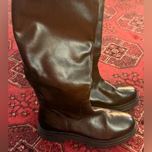 Black Allonsi genuine long leather boots